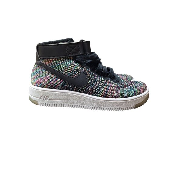 Nike AF1 Ultra Flyknit Mid (GS) Pink Blast Multi Kids 862824 600 SZ 6Y - Picture 1 of 11